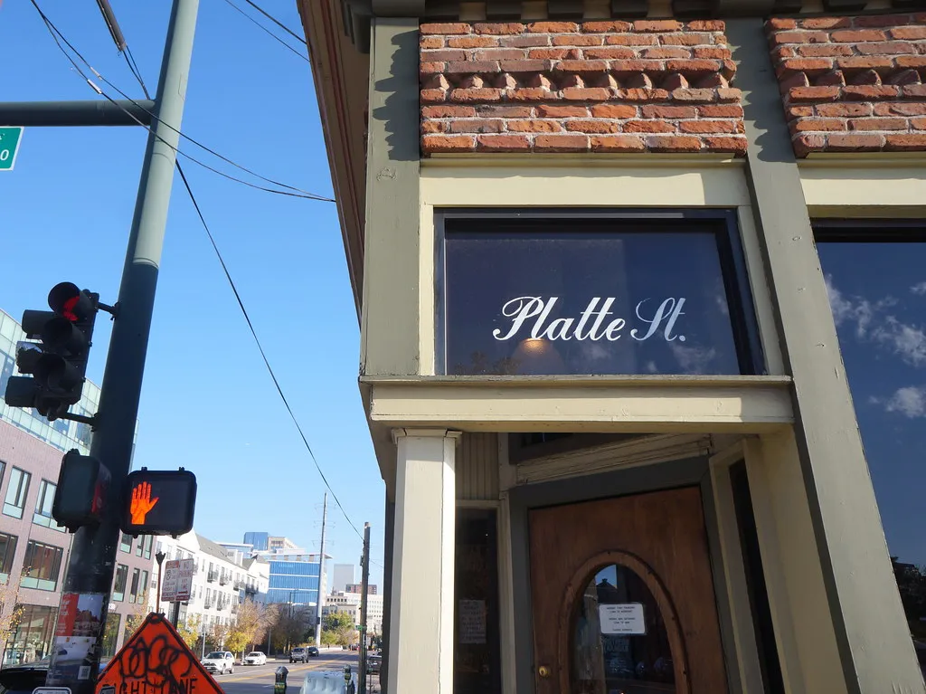 Corner entrance of My Brother’s Bar, the oldest bar in Denver, at 15th Street and Platte Street