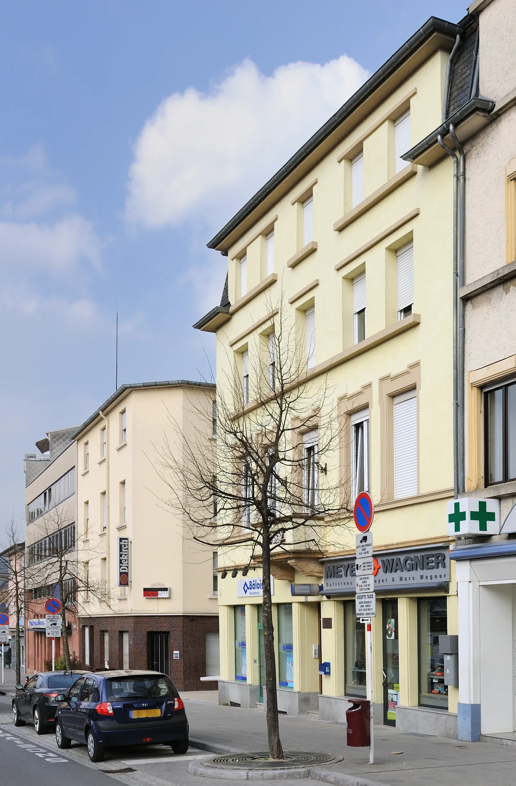 Buildings on rue de Bonnevoie in Luxembourg City, the street of Lux’burgers near the station