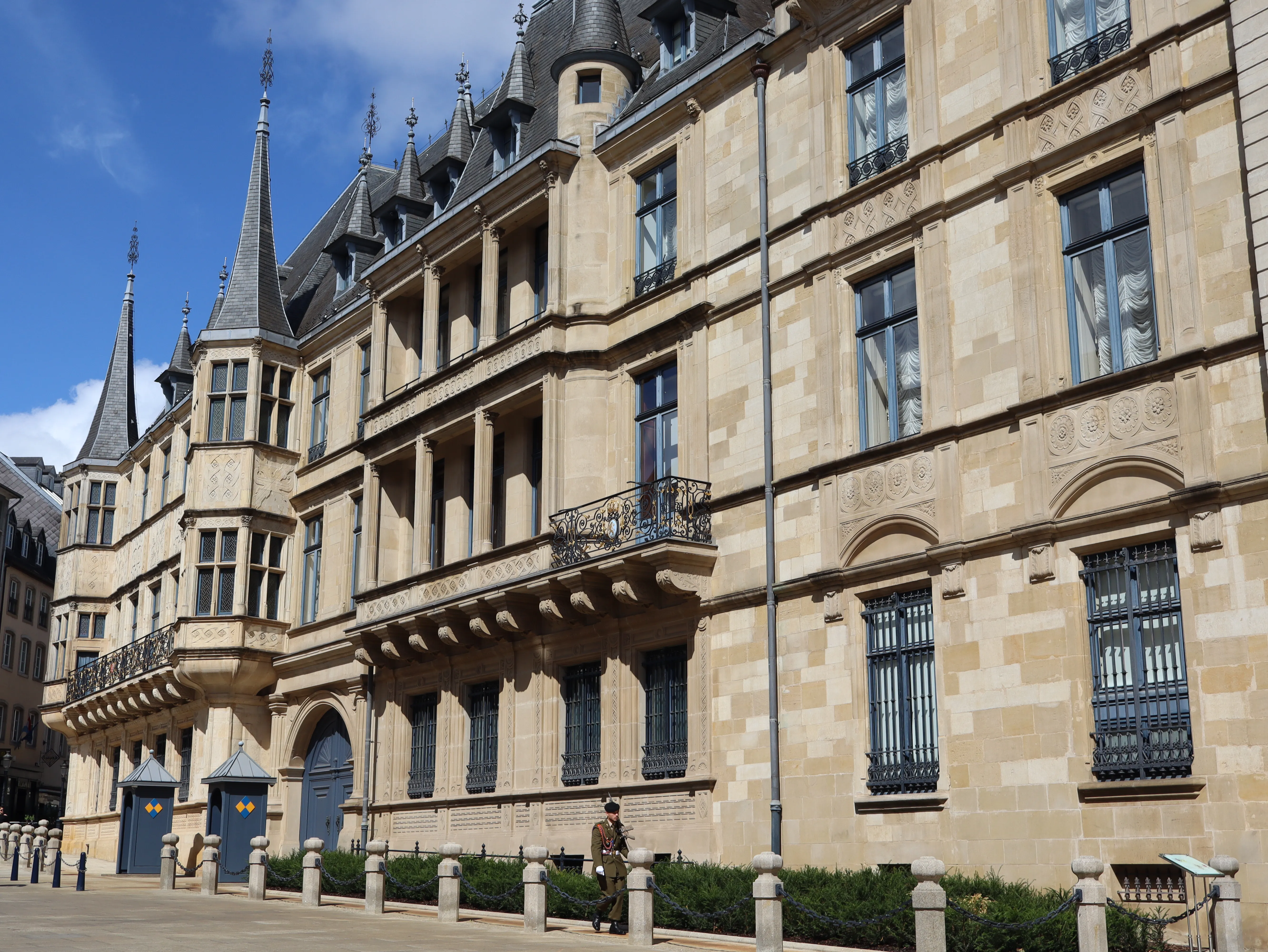 Facade of the Grand Ducal Palace in Luxembourg’s old town, near Urban Bar