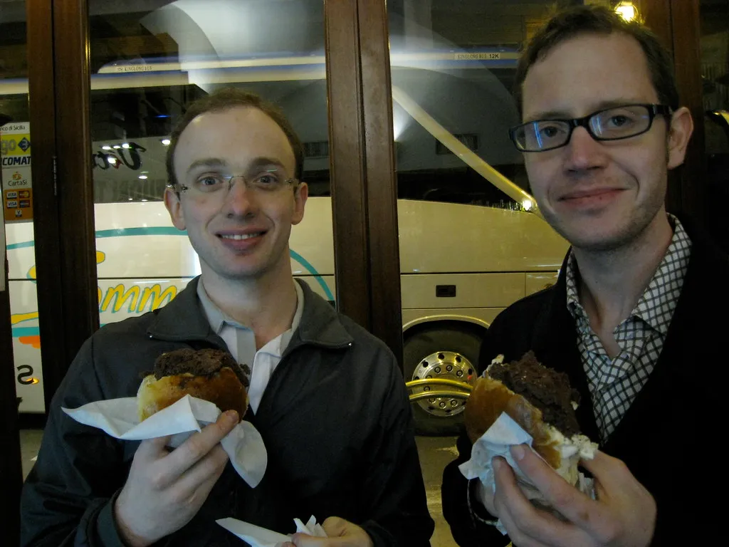 Italian brioche con gelato filled with chocolate ice cream, the dessert behind Burger King France’s Ice Burger