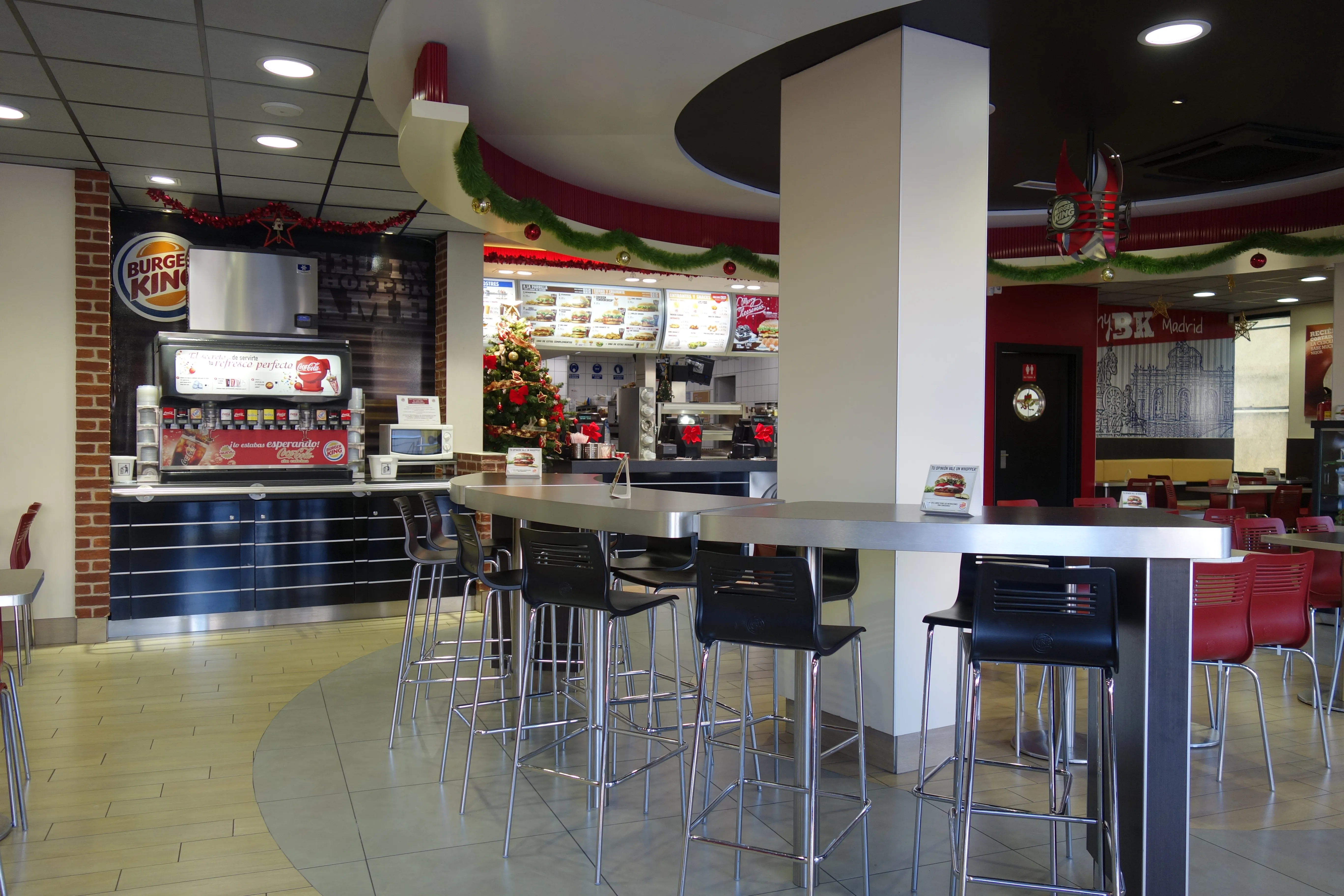 Inside a Burger King restaurant in Madrid, Spain