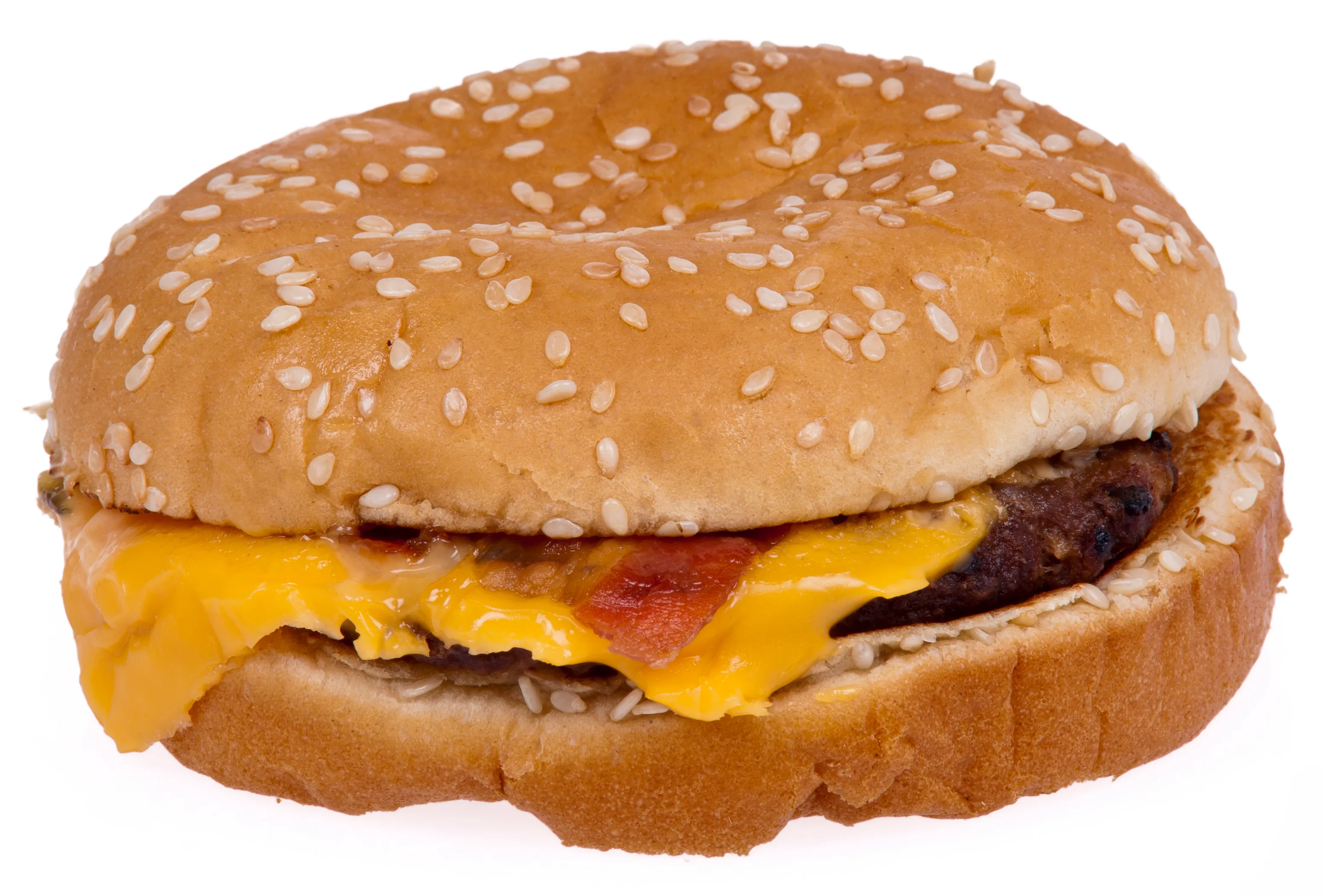 Burger King Bacon Cheeseburger with American cheese on a sesame bun, free for Royal Perks members on National Cheeseburger Day 2026