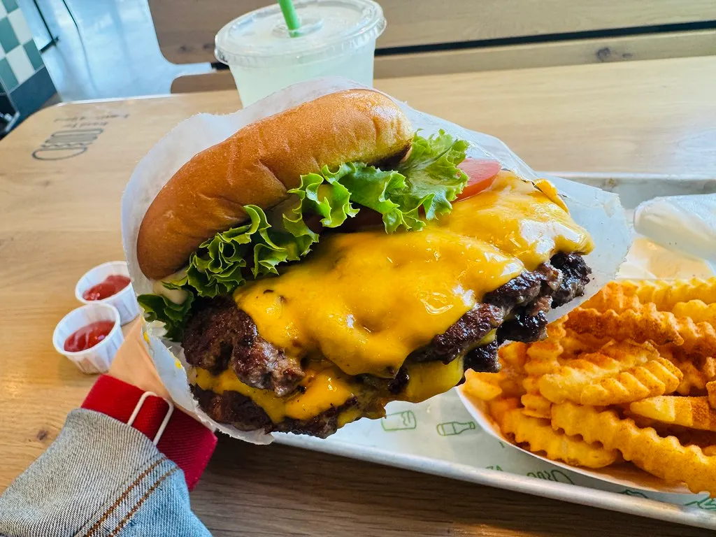 Shake Shack ShackBurger, sold for $5 with the code BURGERDAY on National Cheeseburger Day 2026