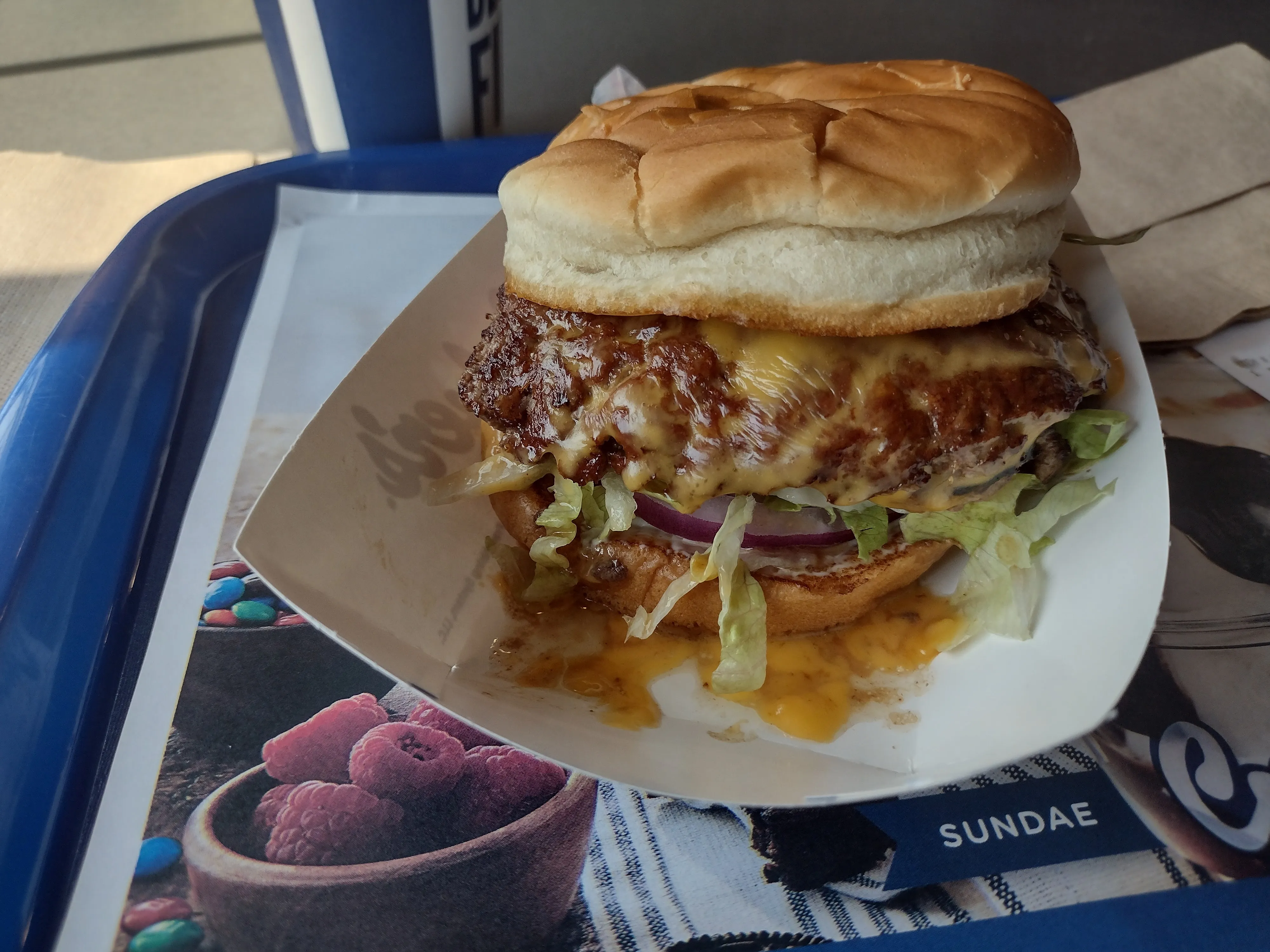 Culver’s ButterBurger Deluxe on a soft buttered bun