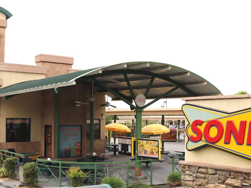 Sonic Drive-In restaurant on Route 66 in Duarte, California, home of the Jr. Double Cheeseburger recreated in this copycat recipe