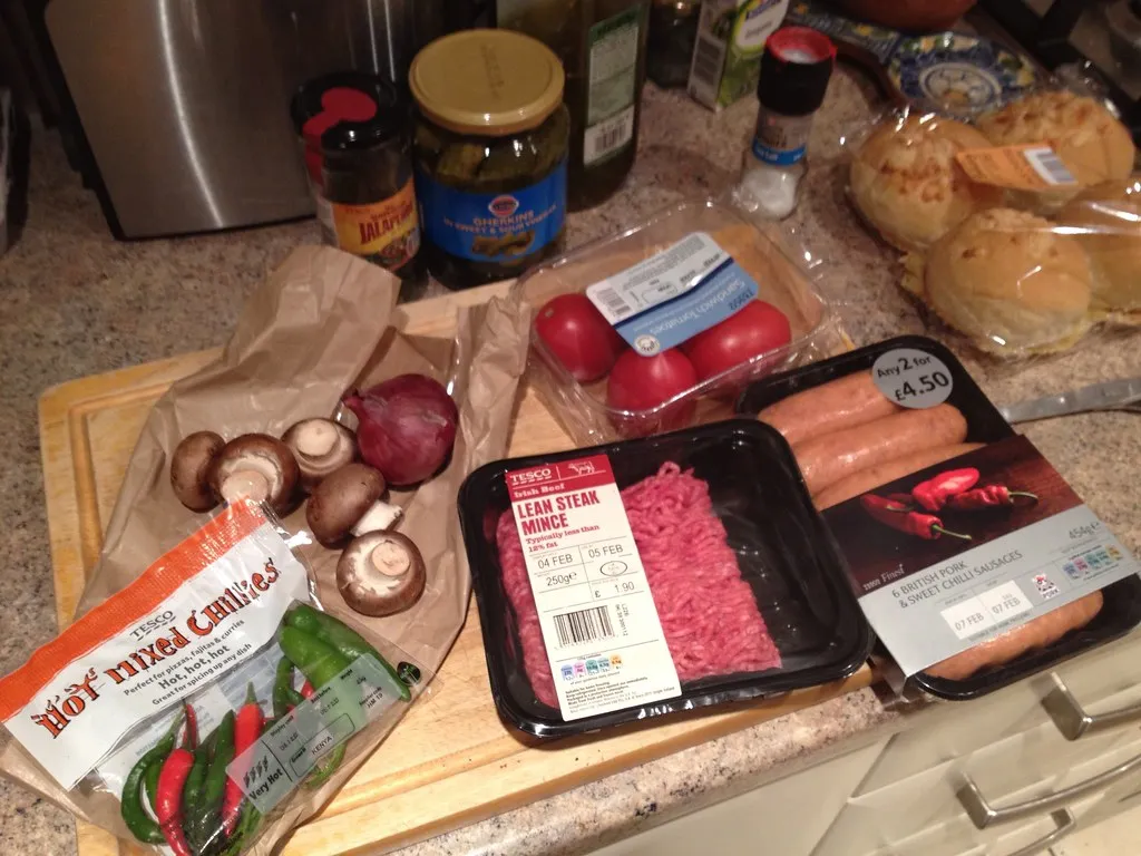 Measured Sonic jalapeno double cheeseburger copycat ingredients for 2 burgers with beef, cheddar and spicy mayo