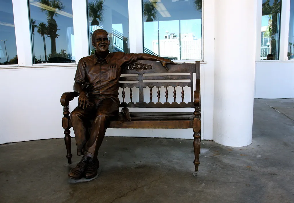 Statue of Whataburger co-founder Harmon Dobson in Corpus Christi, Texas