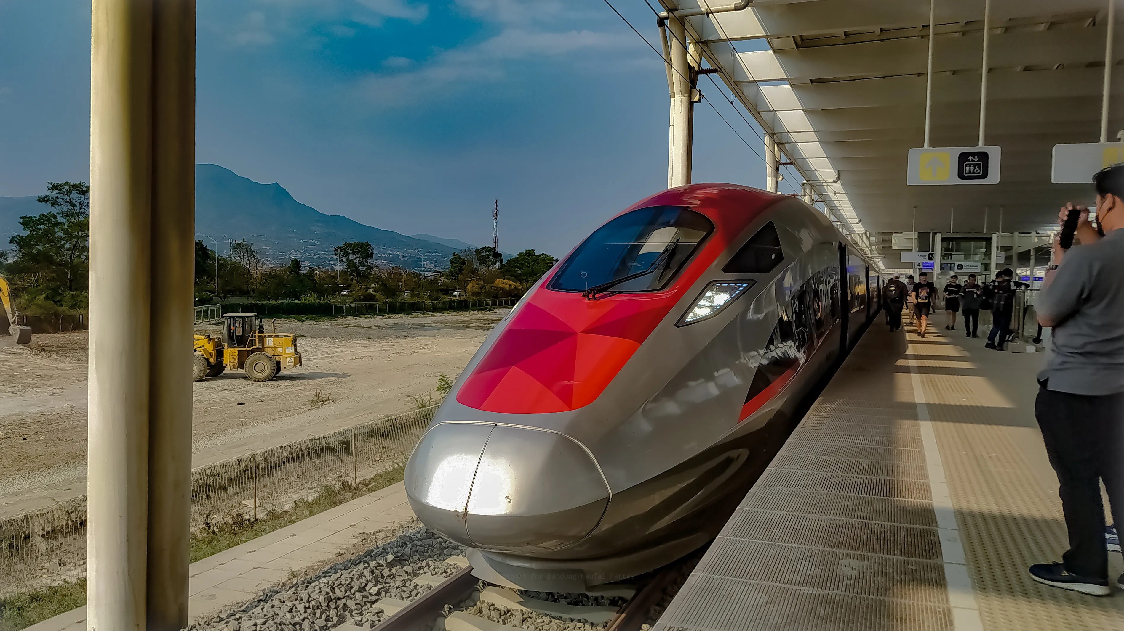 Whoosh high-speed train at Tegalluar station, the Bandung end of the line from Jakarta