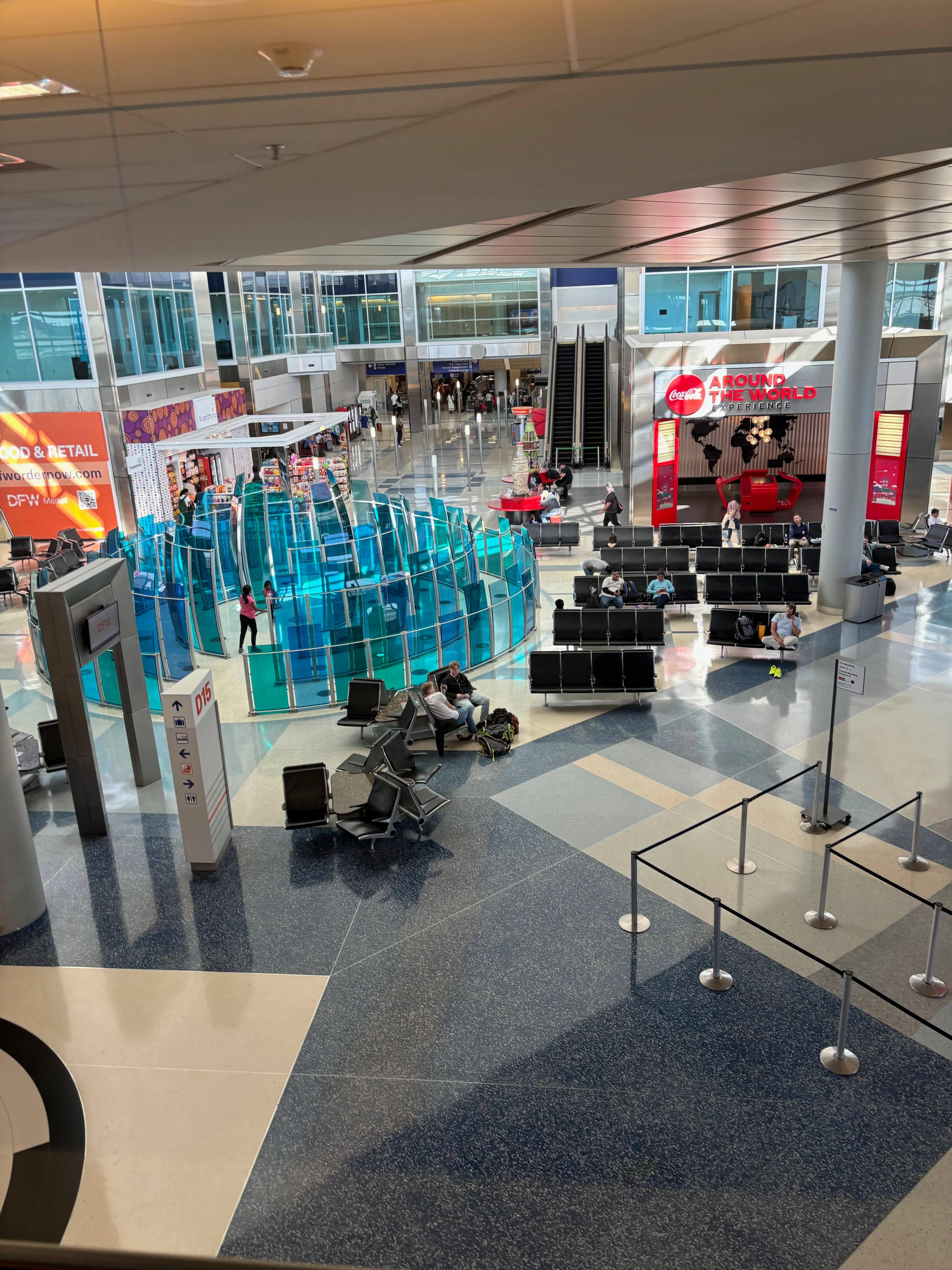 DFW Airport Terminal D near gate D15, close to the Whataburger at gate D17
