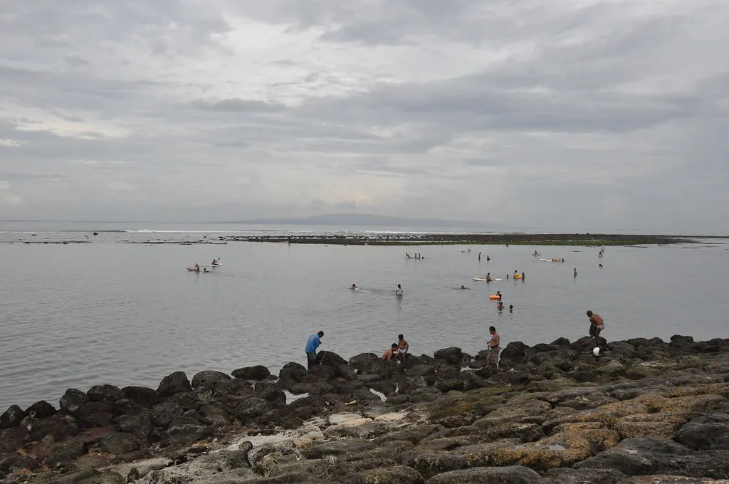 Sanur Beach on the south-east coast of Denpasar, Bali, near the 2080 Burger Sanur branch
