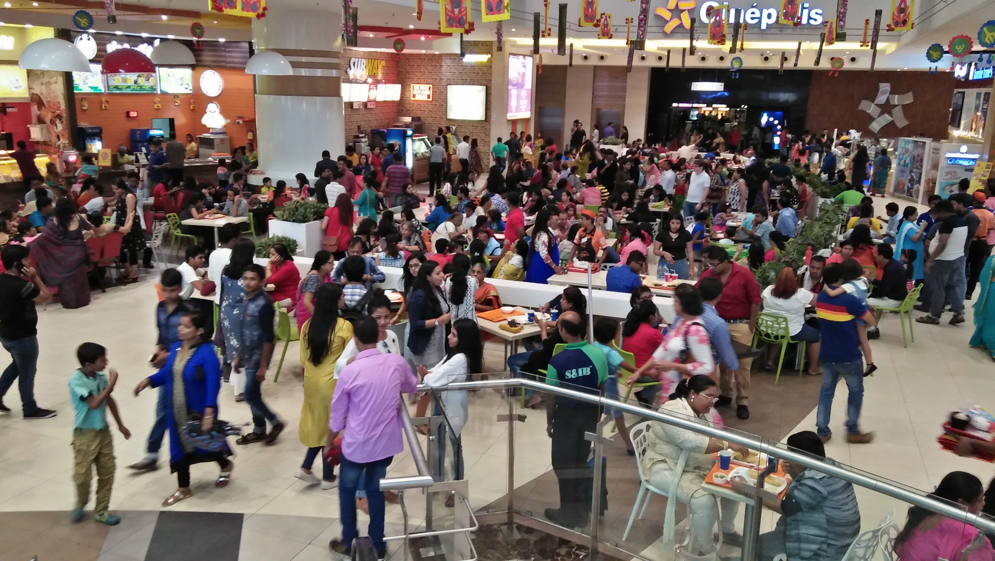 Food court of Acropolis Mall in Kasba, home of the best-rated Burger King in Kolkata on Google
