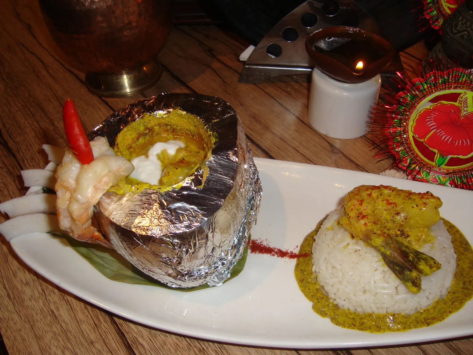 Daab chingri, Bengali prawns cooked and served in a green coconut, the signature dish of 6 Ballygunge Place in Kolkata (home-cooked version)