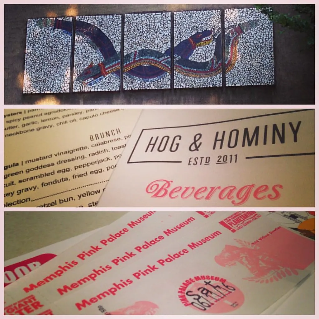 Menus de Hog &amp; Hominy à Memphis avec la mention « Estd 2011 » sur la couverture