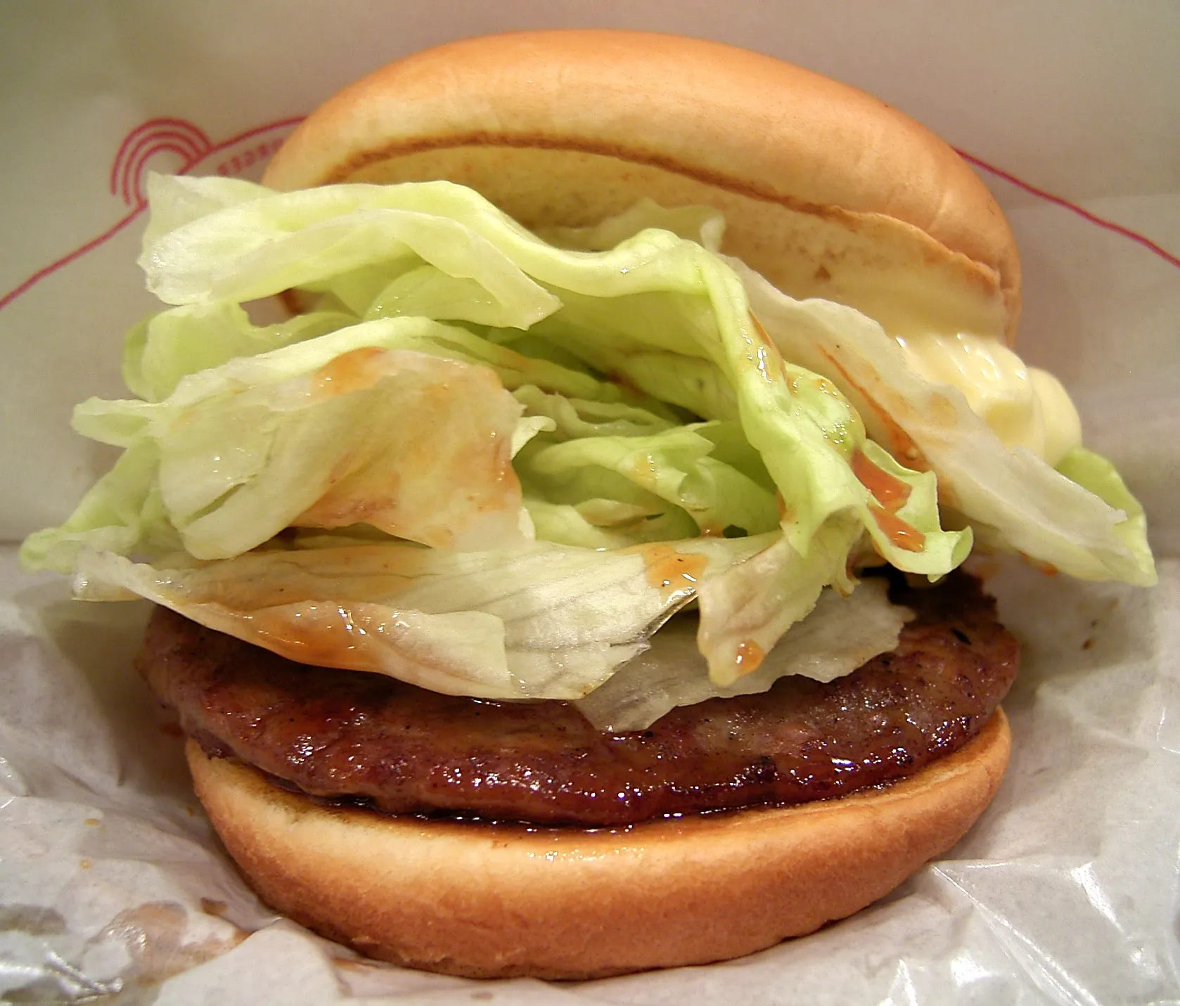 MOS Burger Teriyaki Burger glazed in sweet soy teriyaki sauce