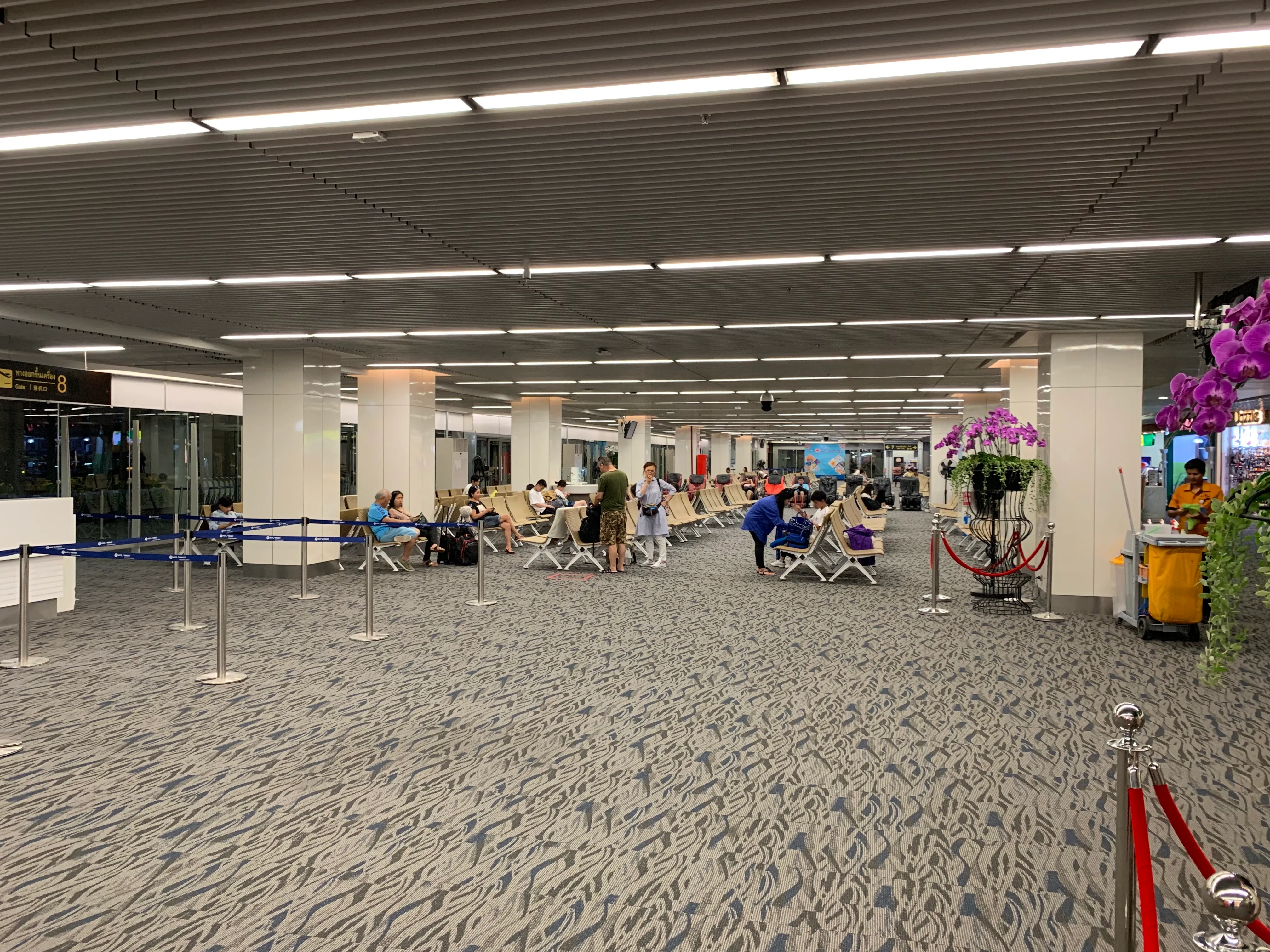 Departure lounge of the domestic terminal at Phuket International Airport, home of the airport Burger King