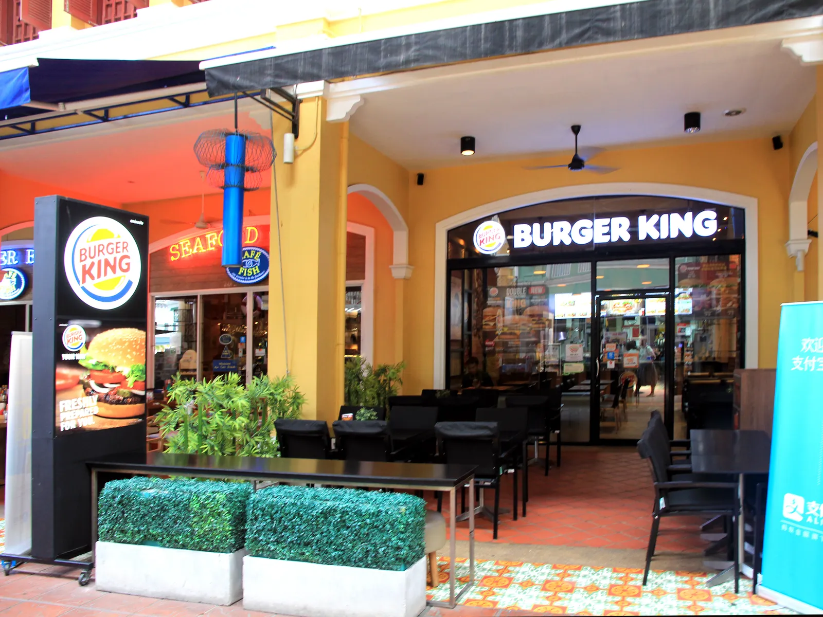 Burger King Phuket storefront and terrace in Patong, near Jungceylon mall
