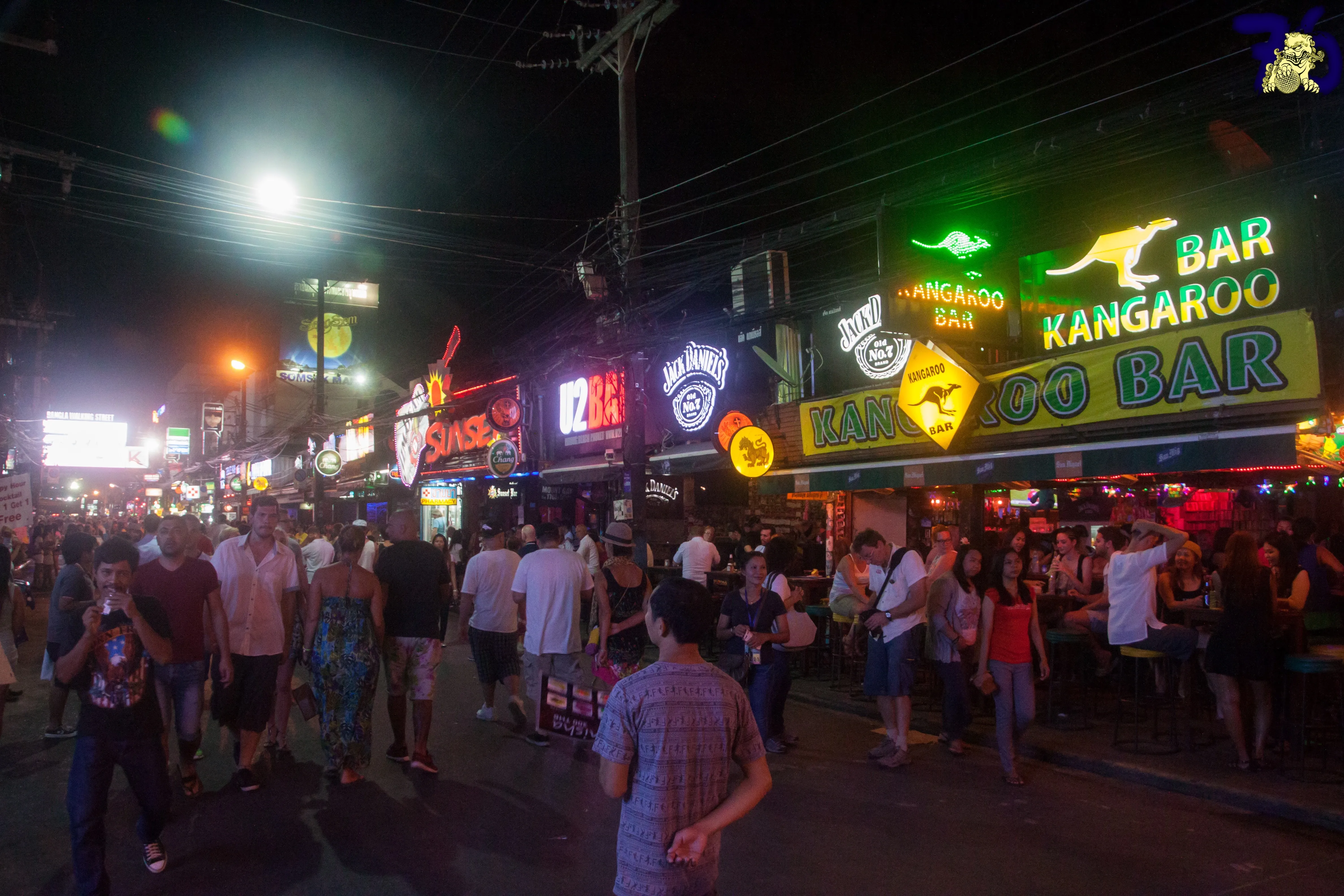 Bangla Road in Patong at night, near Burger King Patong Bangla