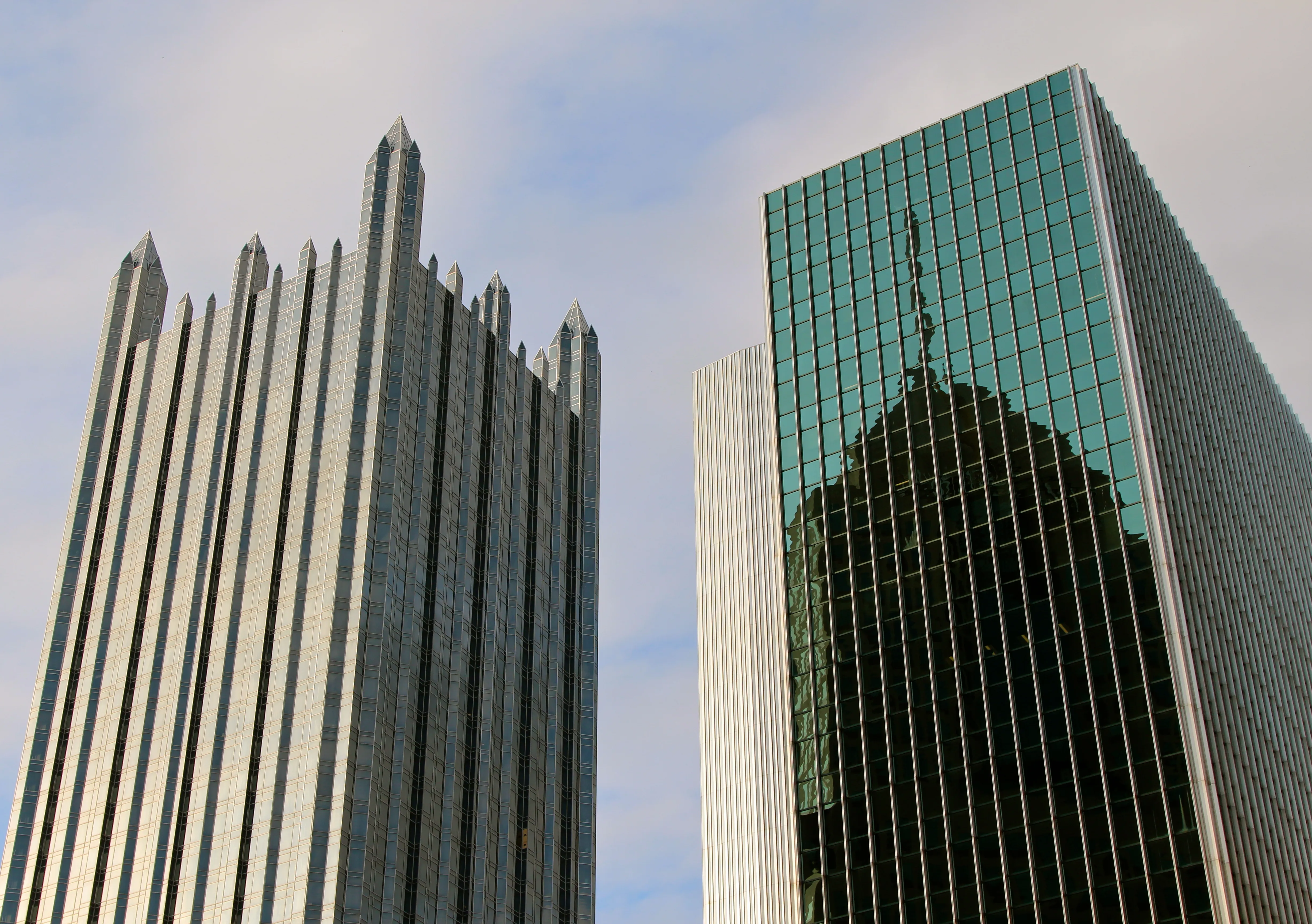 PPG Place glass towers in downtown Pittsburgh, home of Five Guys Market Square