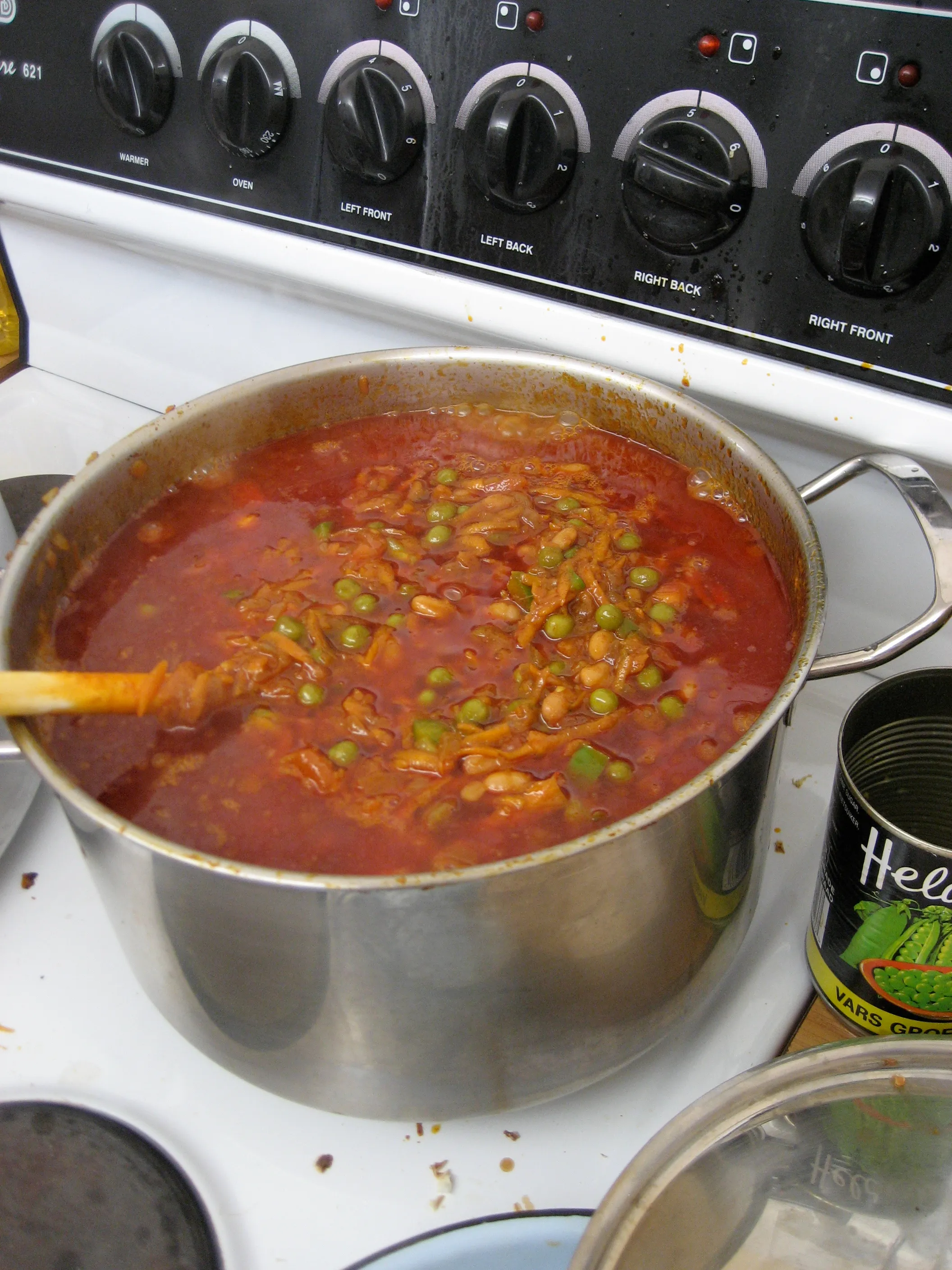 Bowl of chakalaka, the spicy South African relish of onions, peppers and beans