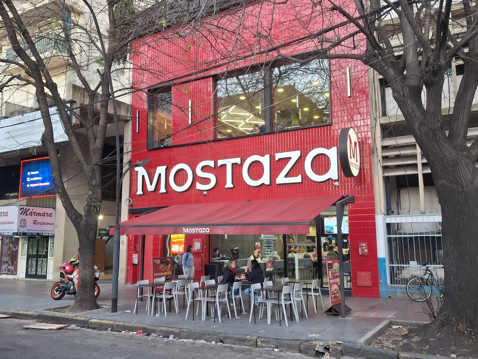 Mostaza burger restaurant storefront in Buenos Aires, the Argentine burger chain with three branches in Salta