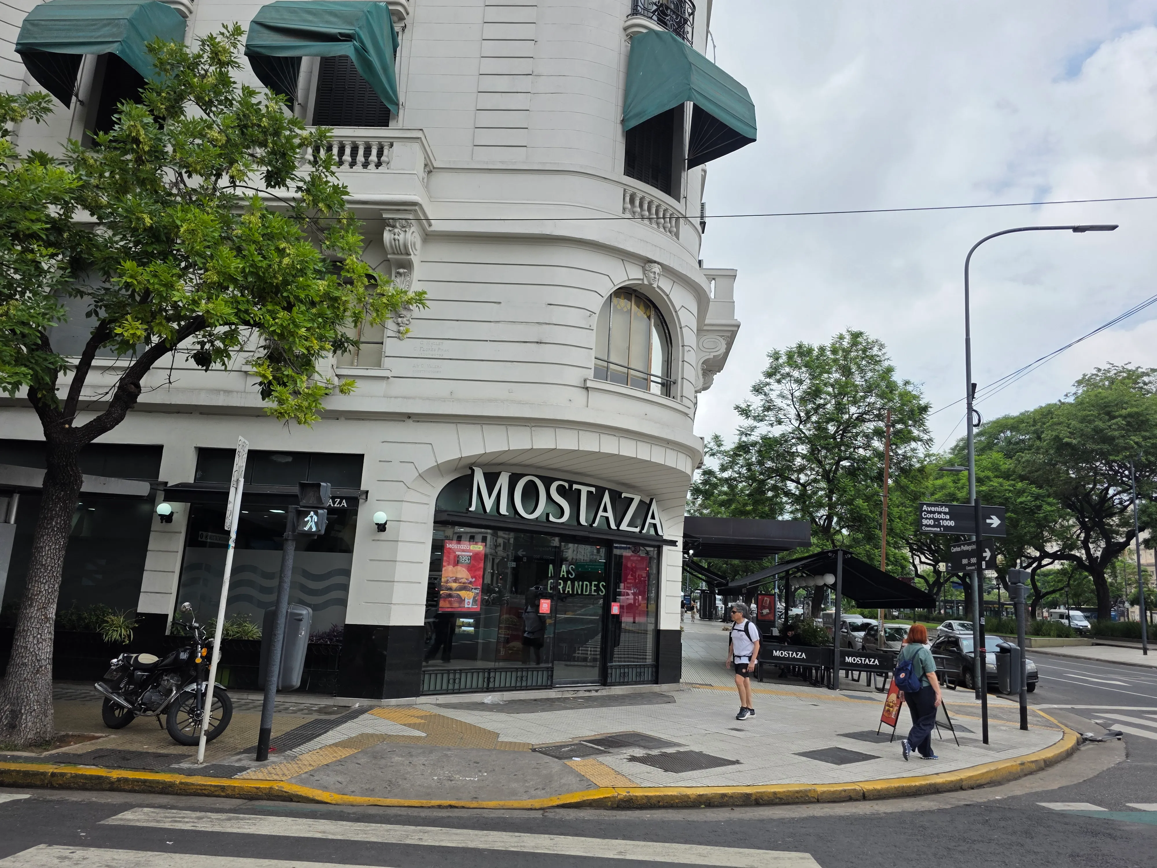 Mostaza burger restaurant on a street corner in Buenos Aires, Argentina