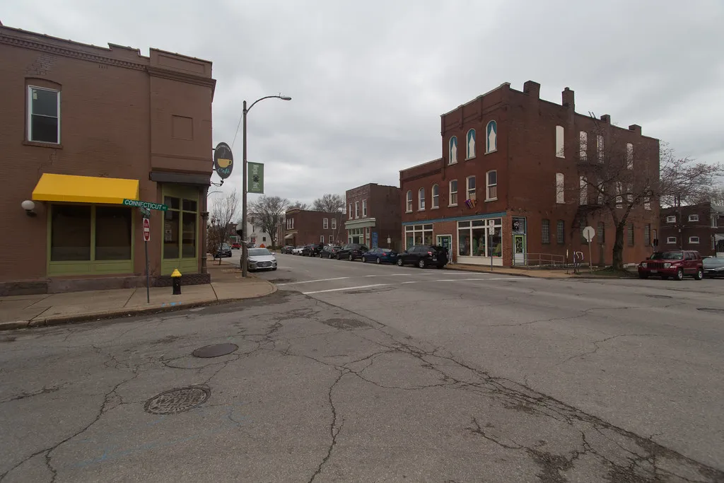 Morgan Ford Road à Tower Grove South, Saint-Louis (Missouri), où se trouvait le comptoir à burgers The Dam, au numéro 3173