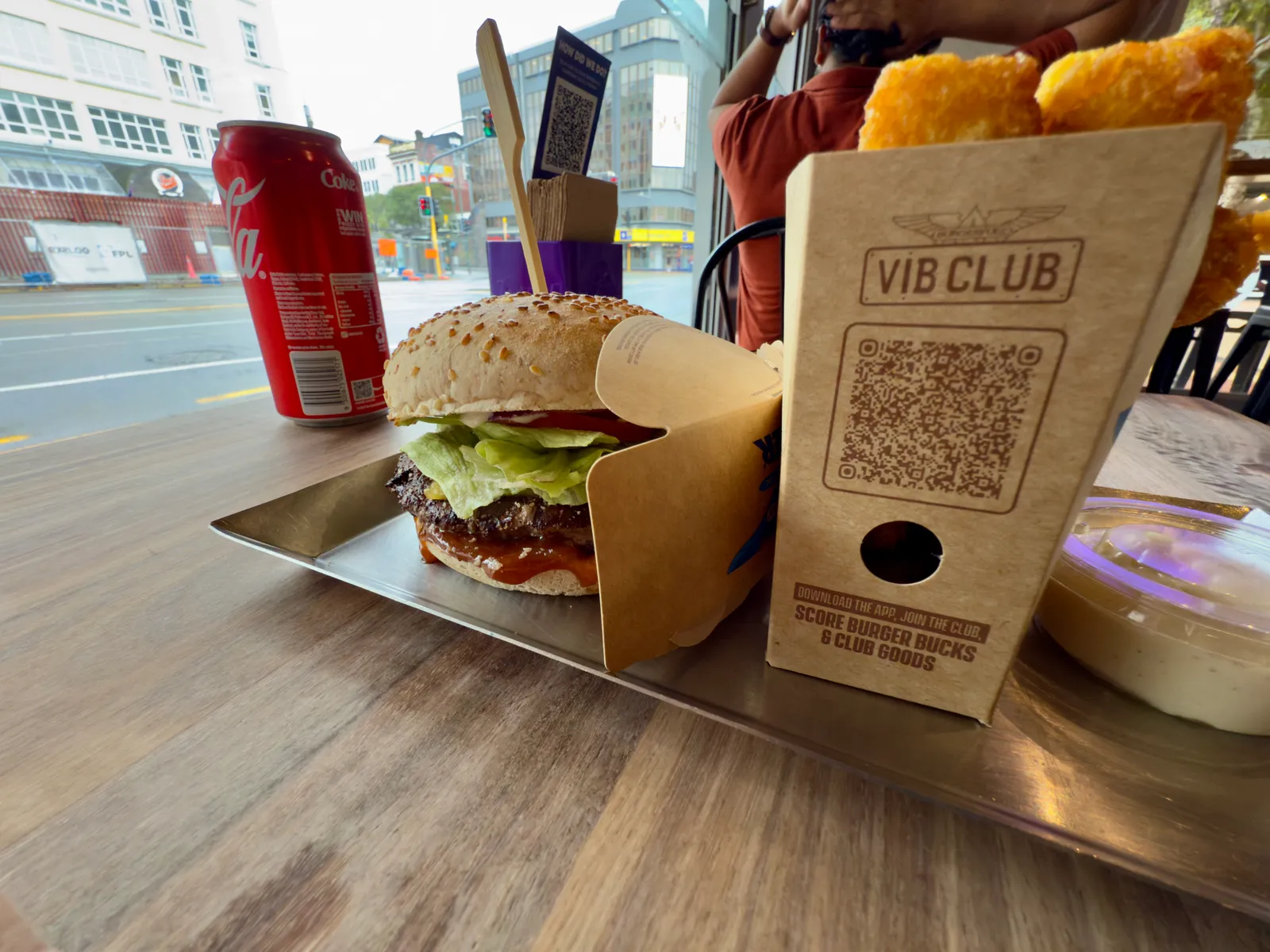 BurgerFuel Wellington C N Cheese burger and smash browns at the Courtenay Place store in Te Aro