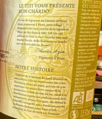 Vin Blanc 75cl (Chardonnay BIO)